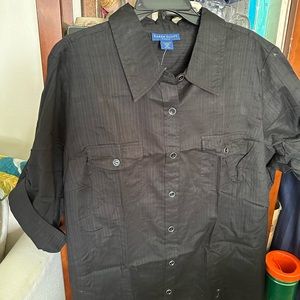 Karen Scott: 3X- Sport Ladies Black Blouse